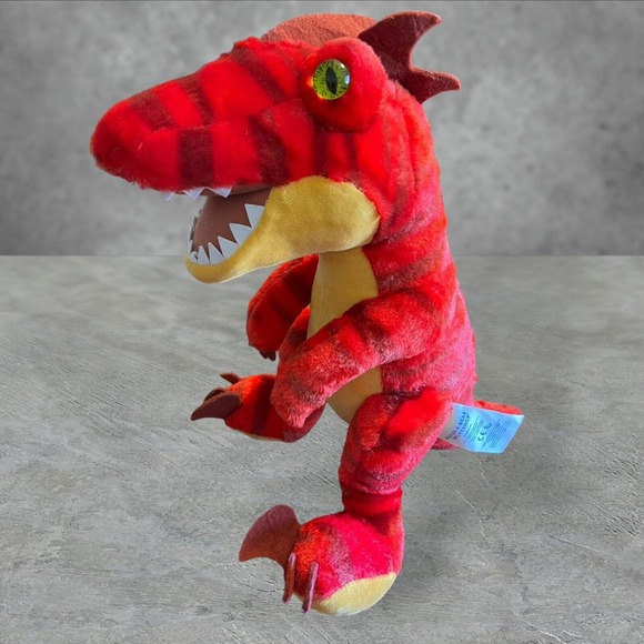 15" Build-A-Bear - Red T Rex Dinosaur - Plush Stuffed Animal Tyrannosaurus Dino - Picture 1 of 7